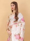 Off White Classic Designer Saree in Silk with Woven - 2