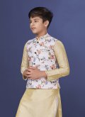 Off White color Cotton  Nehru Jackets with Printed - 1