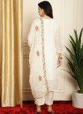 Off White color Georgette Designer Salwar Kameez with Embroidered - 2