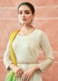 Off White color Georgette Floor Length Gown with Resham Work - 1