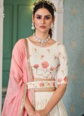 Off White color Georgette Lehenga Choli with Embroidered - 1