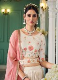 Off White color Georgette Lehenga Choli with Embroidered - 2