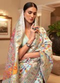 Off White color Handloom Silk Trendy Saree with Woven - 1