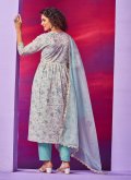 Off White color Organza Trendy Salwar Suit with Designer - 2