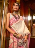 Off White color Woven Handloom Silk Classic Designer Saree - 1