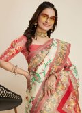 Off White color Woven Kanjivaram Silk Trendy Saree - 2