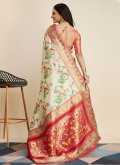 Off White color Woven Kanjivaram Silk Trendy Saree - 3