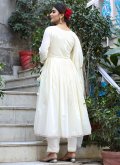 Off White Cotton  Embroidered Salwar Suit - 1