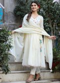 Off White Cotton  Embroidered Salwar Suit - 2