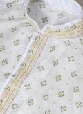 Off White Kurta Pyjama in Art Dupion Silk with Fancy work - 5