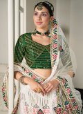 Off White Lehenga Choli in Silk with Embroidered - 2