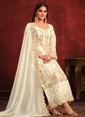 Off White Organza Embroidered Pakistani Suit for Ceremonial - 2