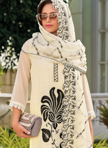 Off White Organza Embroidered Trendy Salwar Kameez