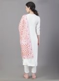 Off White Rayon Plain Work Trendy Salwar Kameez for Casual - 2
