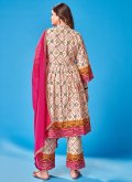 Off White Rayon Printed Salwar Suit for Ceremonial - 1