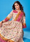 Off White Rayon Printed Salwar Suit for Ceremonial - 2