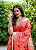 Orange Classic Designer Saree in Patola Silk with Woven - 1