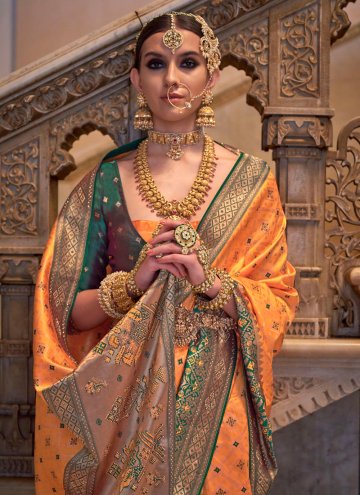 Orange Classic Designer Saree in Silk with Jacquard Work
