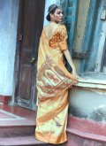 Orange Classic Designer Saree in Tussar Silk with Woven - 2