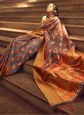 Orange Handloom Silk Woven Designer Saree - 1