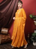 Orange Silk Embroidered Trendy Salwar Kameez - 2