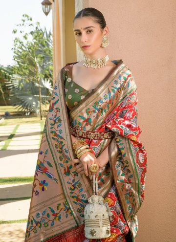 Orange Silk Woven Classic Designer Saree for Bridal