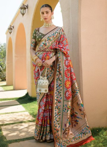 Orange Silk Woven Classic Designer Saree for Brida