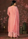 Organza Designer Salwar Kameez in Pink Enhanced with Designer - 2