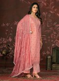 Organza Designer Salwar Kameez in Pink Enhanced with Designer - 3