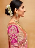 Organza Trendy Saree in Pink Enhanced with Border - 1