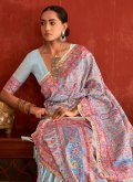 Pashnima Silk Classic Designer Saree in Multi Colour Enhanced with Woven - 1