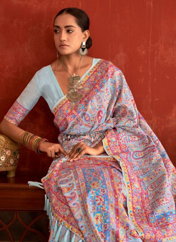 Pashnima Silk Classic Designer Saree in Multi Colour Enhanced with Woven