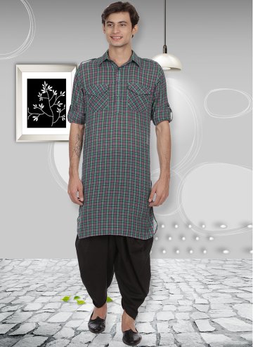 Patchwork Cotton  Multi Colour Kurta Pyjama
