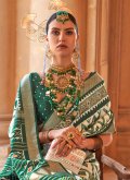 Patola Print Silk Green Trendy Saree - 1