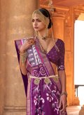 Patola Print Silk Purple Trendy Saree - 1