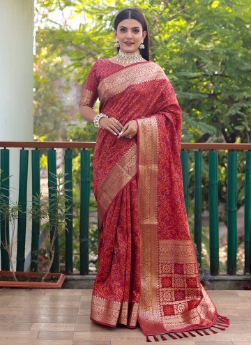 Patola Silk Classic Designer Saree in Maroon Enhanced with Woven