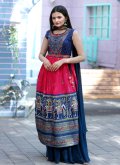 Patola Silk Salwar Suit in Magenta Enhanced with Designer - 2