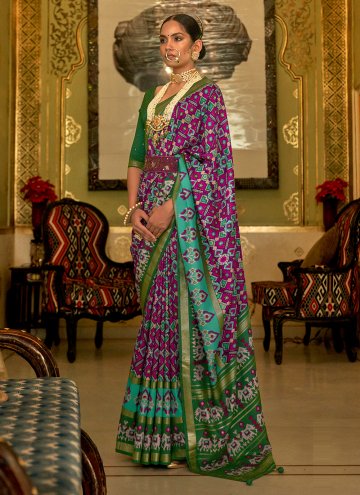 Patola Silk Trendy Saree in Multi Colour Enhanced 