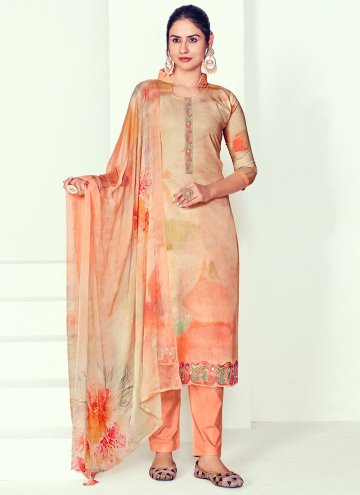 Peach color Cotton  Salwar Suit with Digital Print