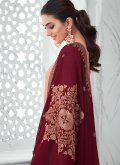 Peach color Embroidered Chinon Trendy Salwar Kameez - 2