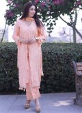 Peach color Faux Georgette Salwar Suit with Embroidered - 2