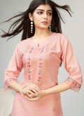 Peach color Viscose Salwar Suit with Embroidered - 3