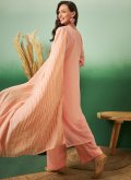 Peach Georgette Embroidered Trendy Salwar Suit - 2