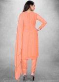Peach Georgette Embroidered Trendy Salwar Suit for Casual - 2