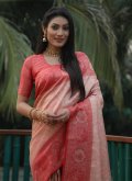 Peach Kanjivaram Silk Woven Classic Designer Saree for Ceremonial - 1