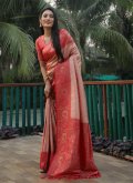 Peach Kanjivaram Silk Woven Classic Designer Saree for Ceremonial - 2