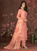 Peach Organza Hand Work Trendy Salwar Suit for Ceremonial - 3