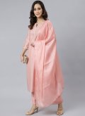 Peach Salwar Suit in Poly Silk with Plain Work - 2