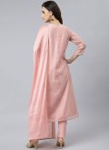 Peach Salwar Suit in Poly Silk with Plain Work - 3