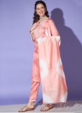 Peach Silk Embroidered Salwar Suit for Casual - 3